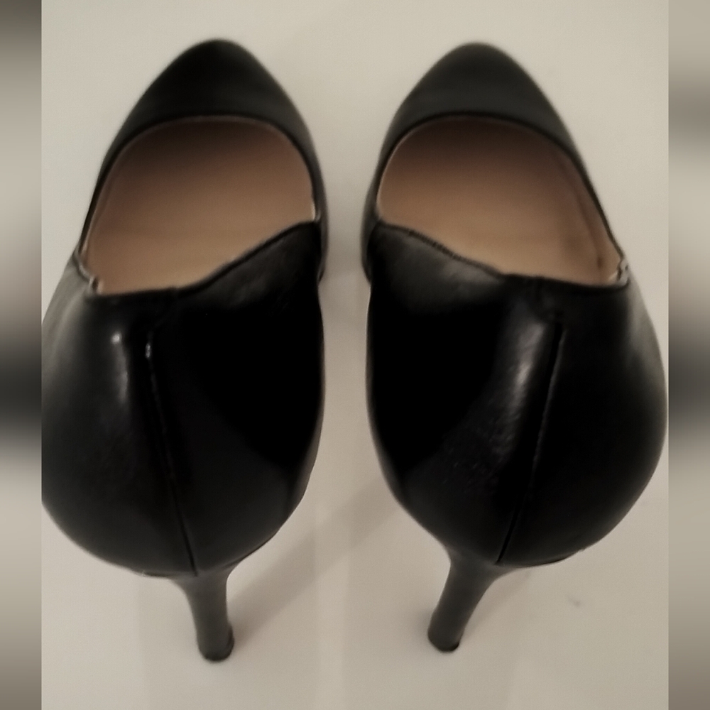 Cole Haan - Woman's Leather Black High Heel Pumps, Size 9. - Picture 4 of 6